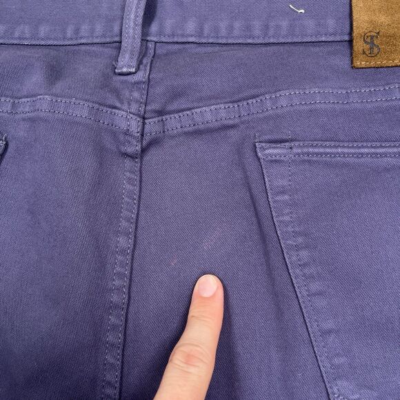 Todd Snyder Jeans Mens 40x32 (41x32) Purple Stretch 5 Pocket Pant Denim Straight - Picture 7 of 16